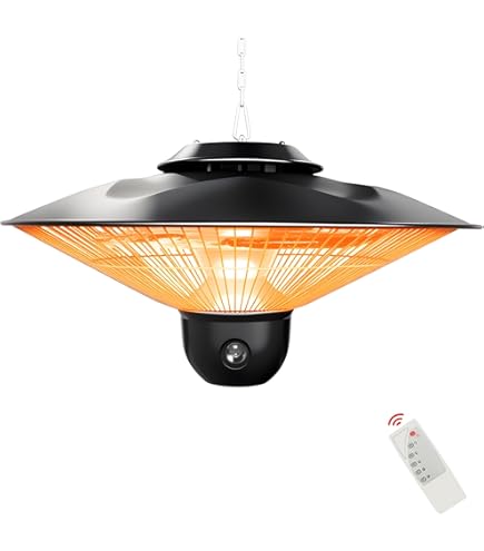 Amazon | ハロゲンヒーター 吊り下げ式パティオヒーター 赤外線 自立型